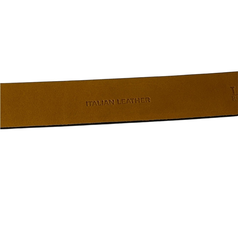 Lauren Ralph Lauren Italian Leather Dark Brown Silver Hardware Belt Size XL - Picture 4 of 11